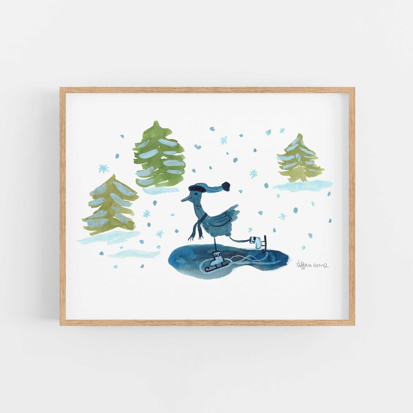 Ice Skating Duck Art Print