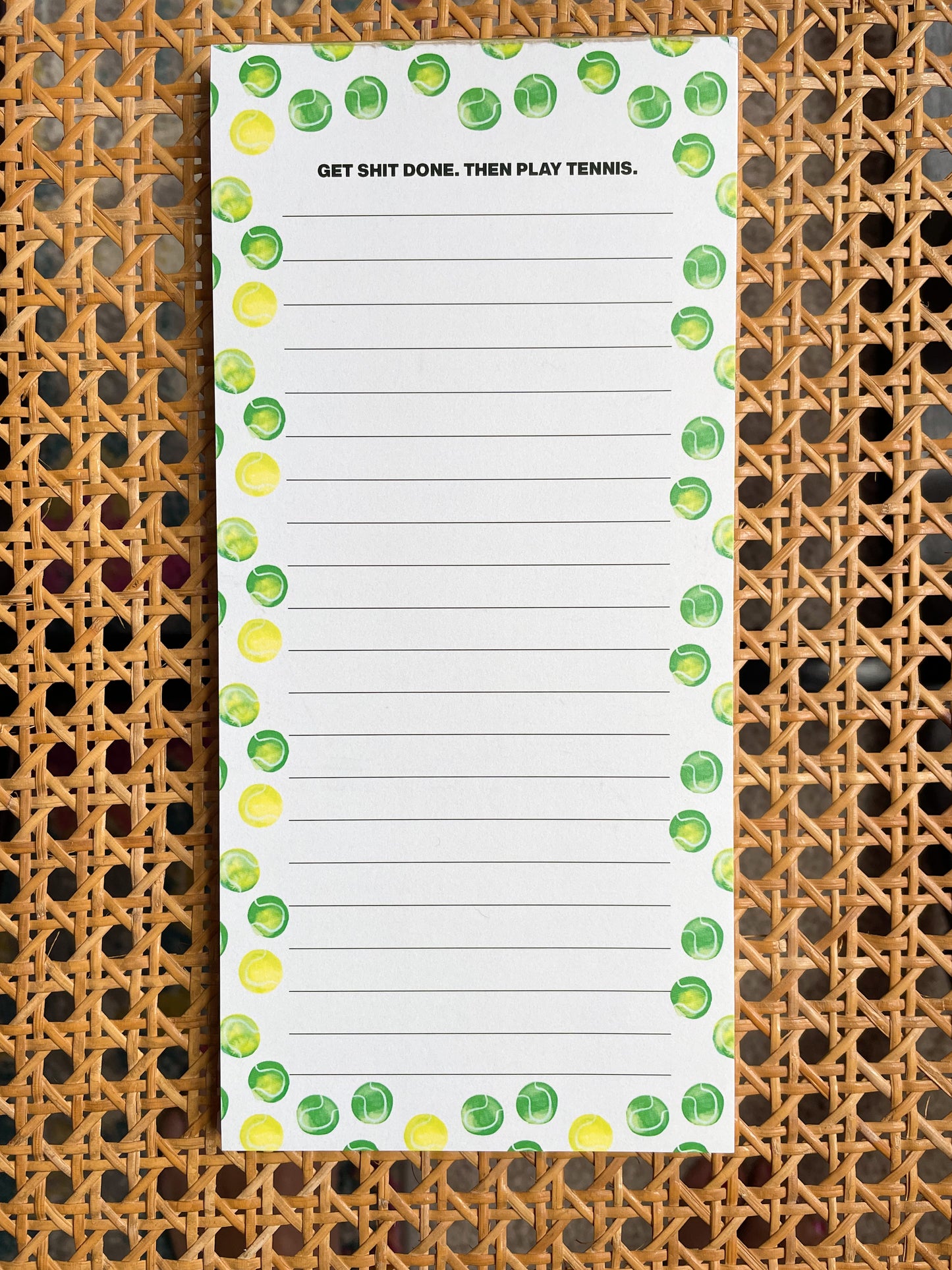 Get Shit Done. Then Play Tennis Magnetic Notepad, 4.25x9"