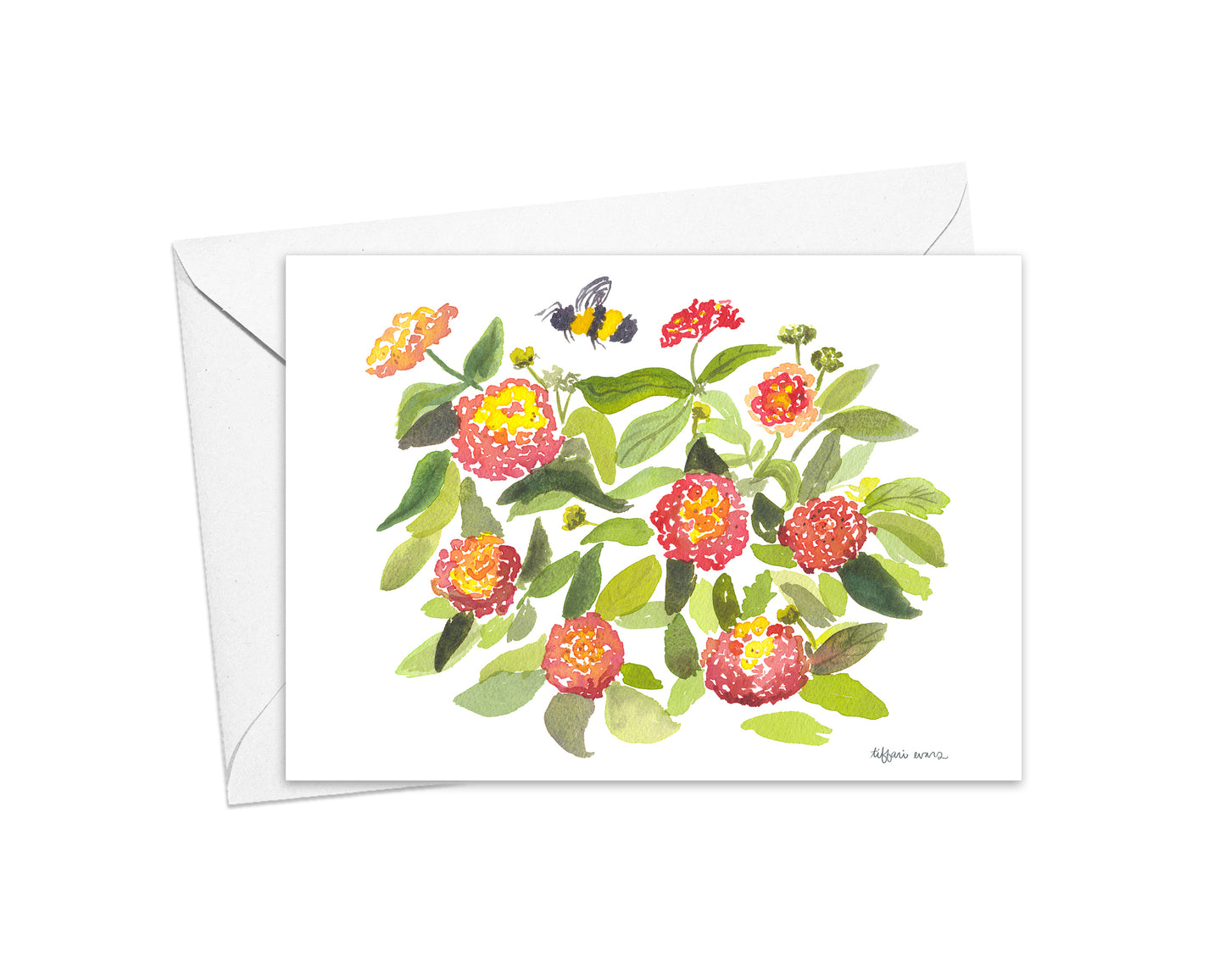 Lantana & Bumble Bees Stationery Cards