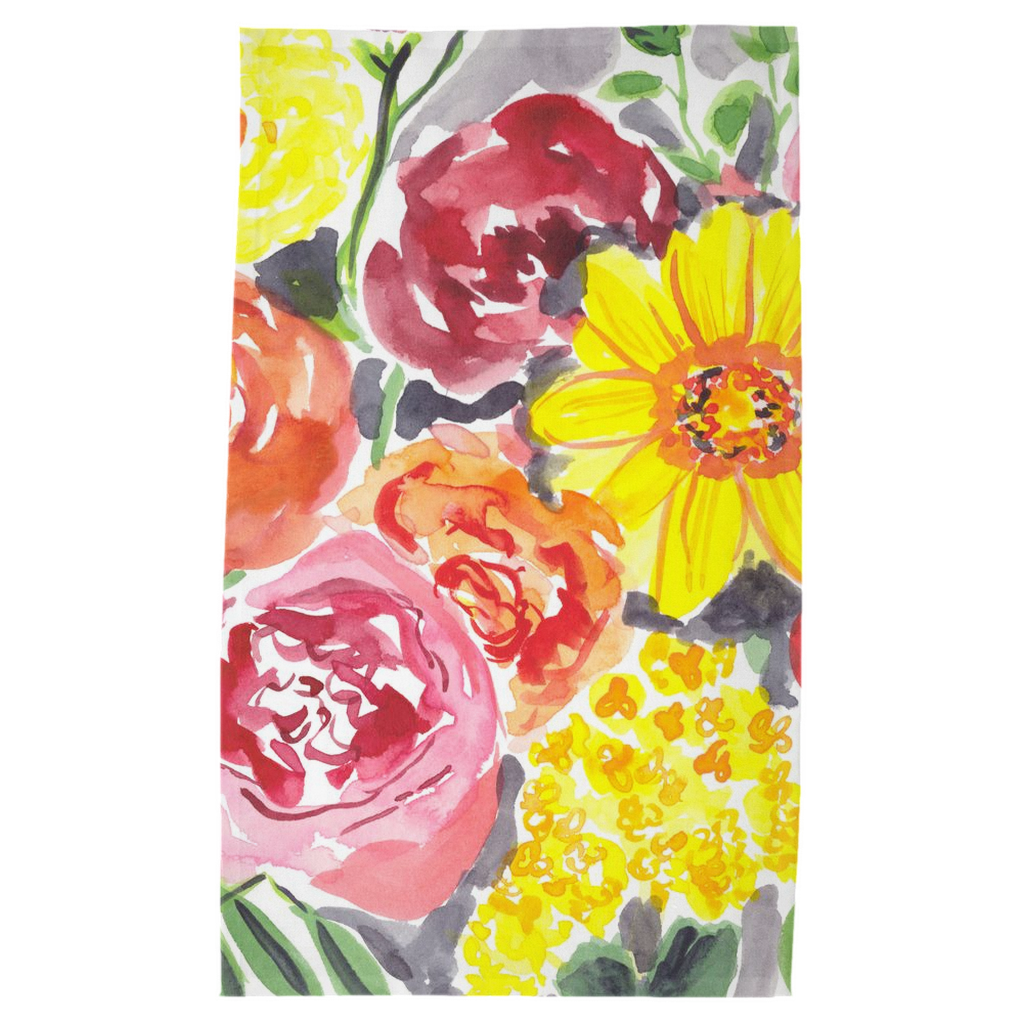 A Burst of Floral Happy Tea Towel