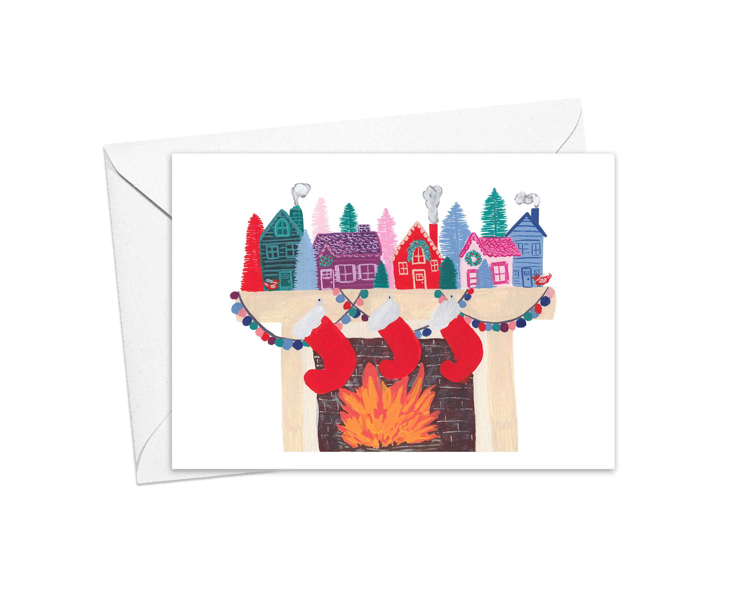 Christmas Mantel Stationery Cards