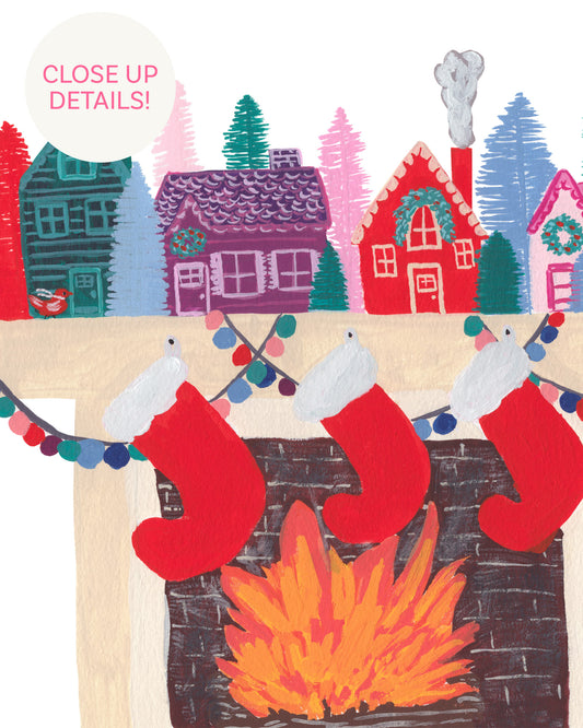 Christmas Mantel Art Print