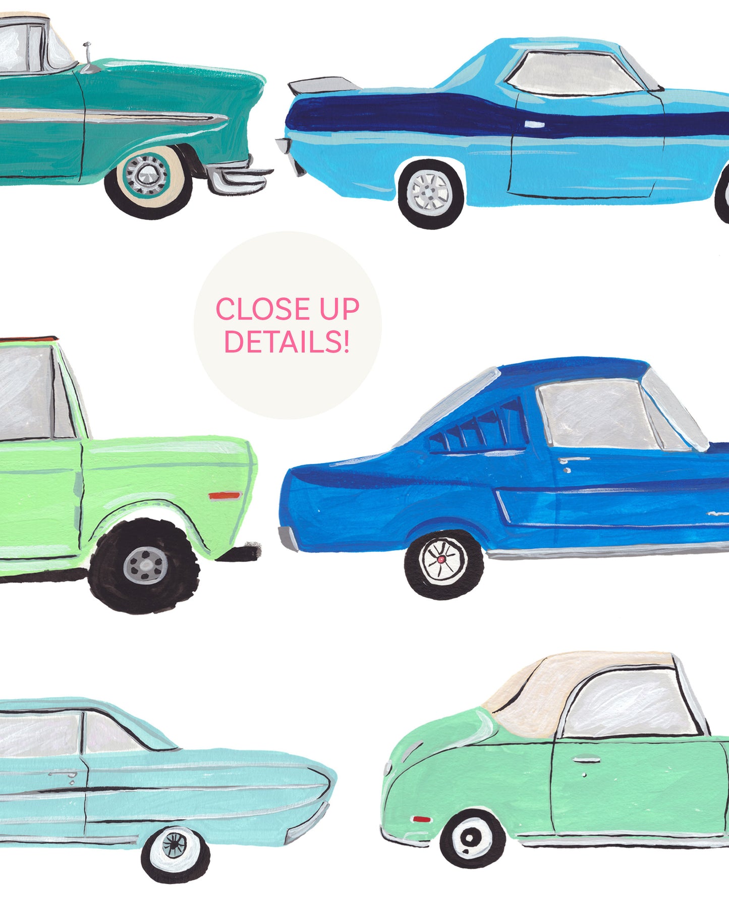 Classic Cars Art Print