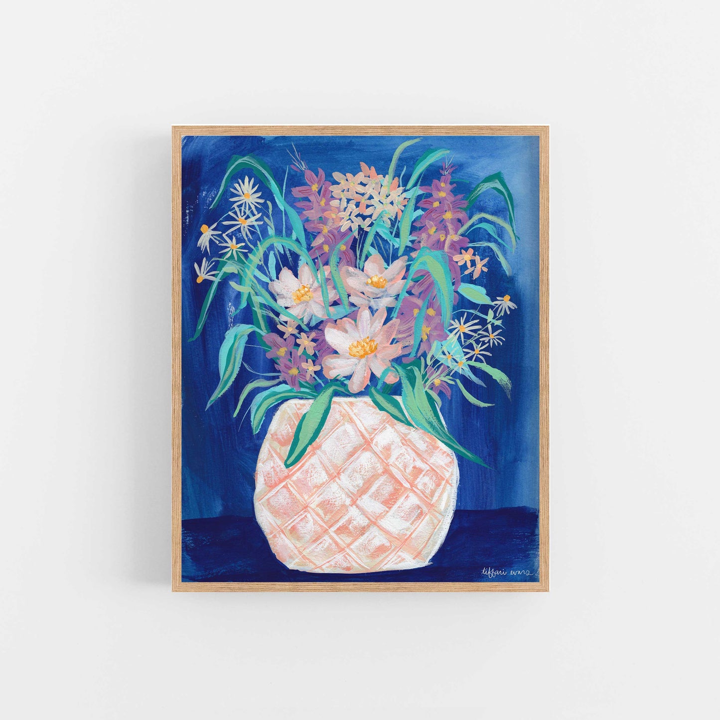 Flower Study with Orange Glass Vase Art Print