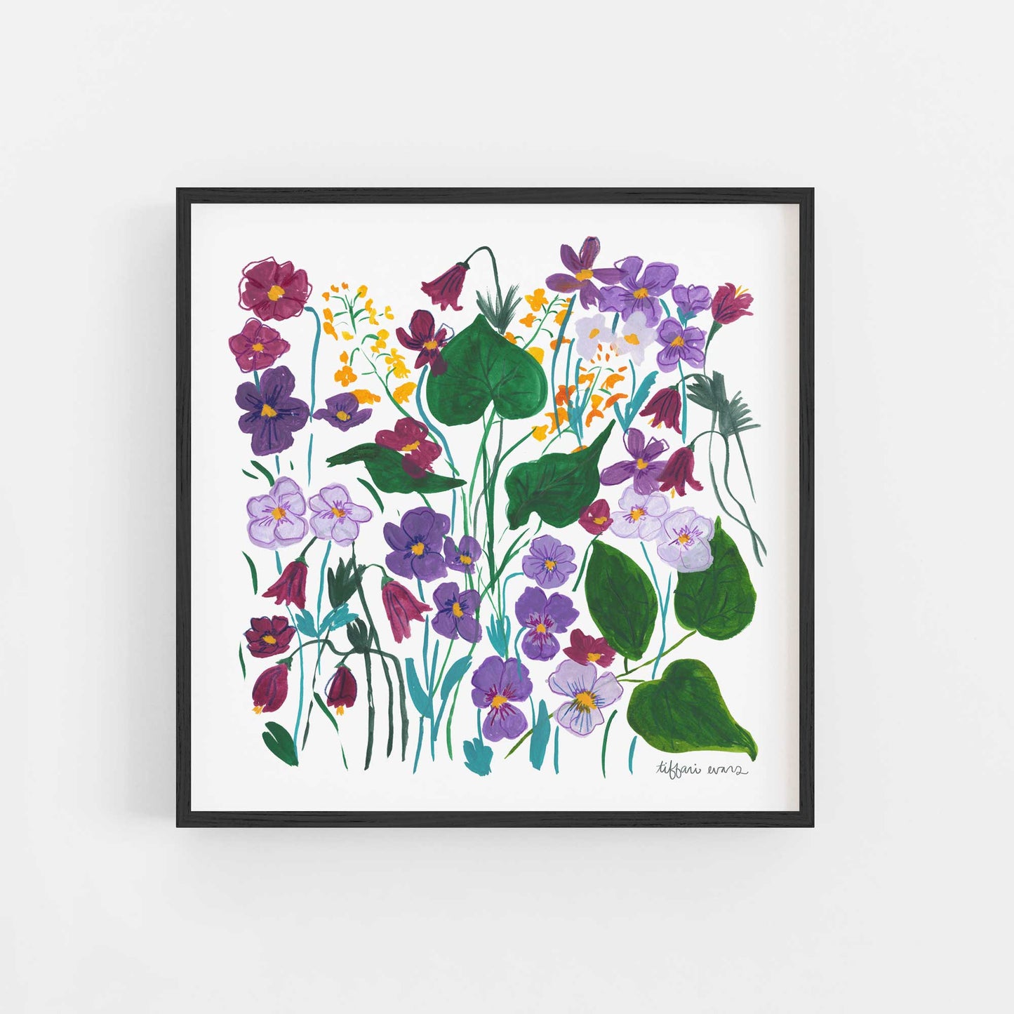 Pansy Flowers in Lavender Art Print