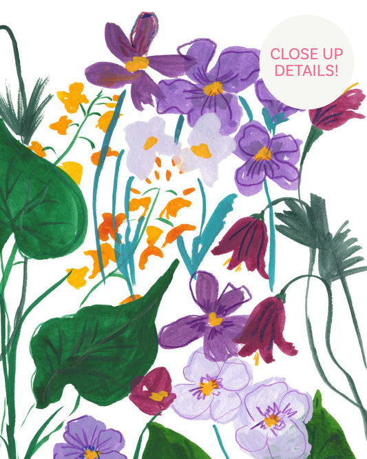 Pansy Flowers in Lavender Art Print
