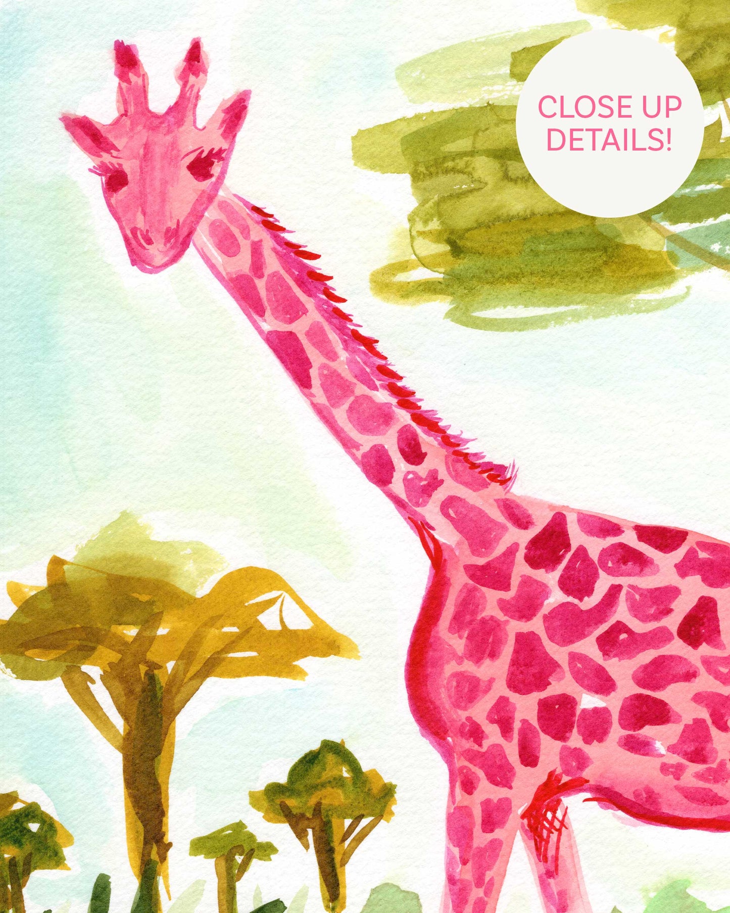 Pink Giraffe Art Print