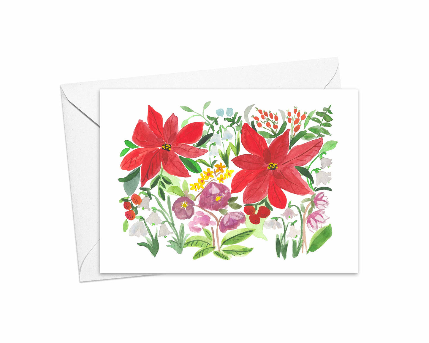 Poinsettia Stationery Cards