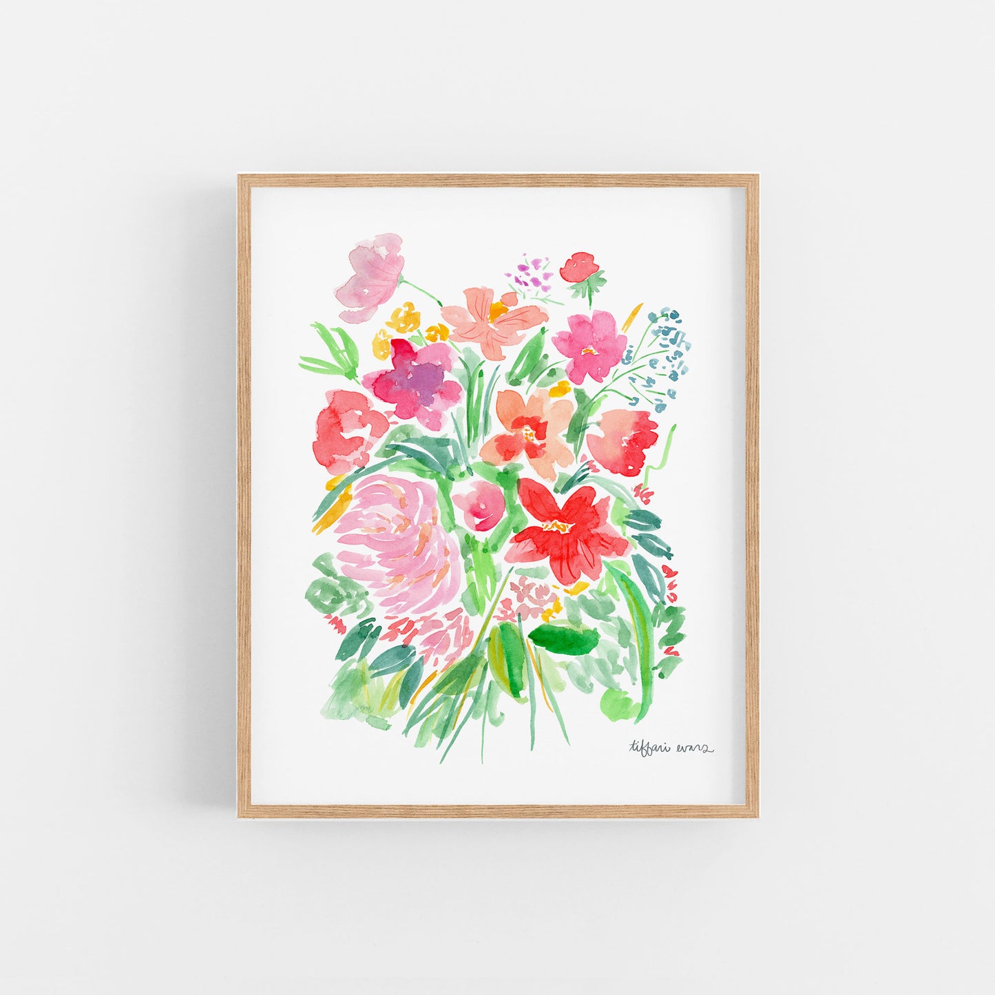 Pretty Pink Flower Garden Art Print