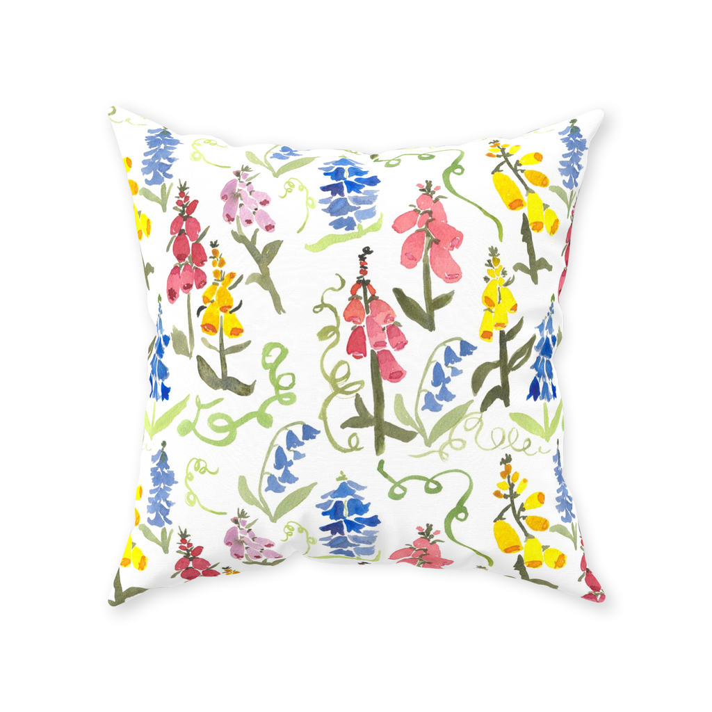 Ring the Bell Flowers Throw Pillow