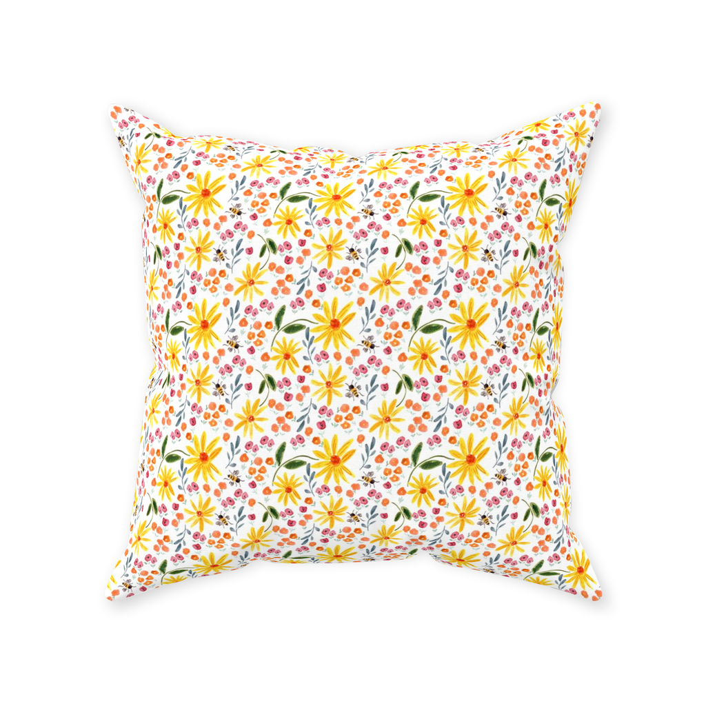 Flower Jubilee Flowers Throw Pillow