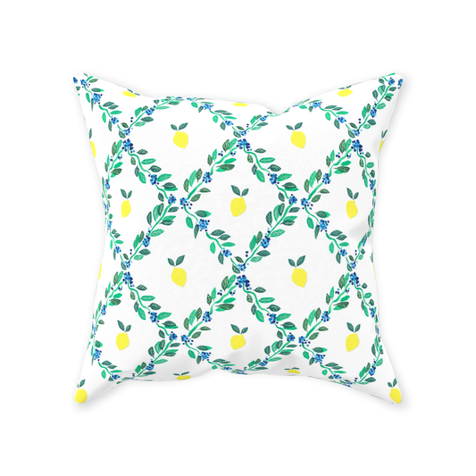 Lemon Trellis Throw Pillow