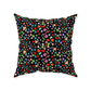 Ditsy Flower Dance on Black Throw Pillow