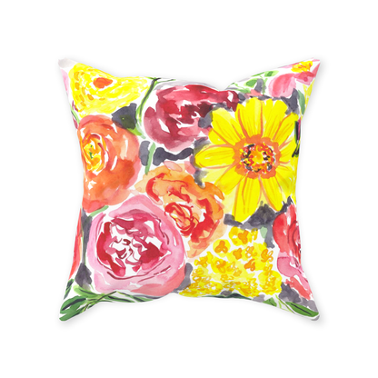 A Burst of Flower Happy Throw Pillow