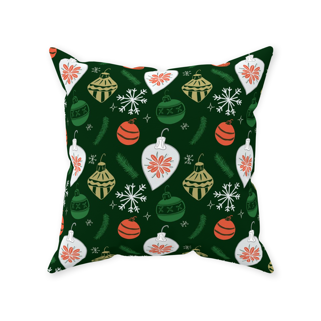 Retro Ornaments Throw Pillow