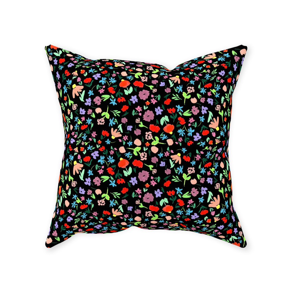 Black floral throw outlet pillows