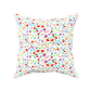 Ditsy Flower Dance on White Throw Pillow