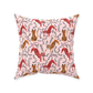 Playful Tigers on Blush Throw Pillow