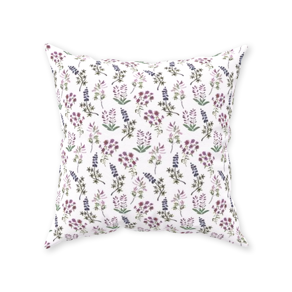 Easy Going Wildflowers Throw Pillow