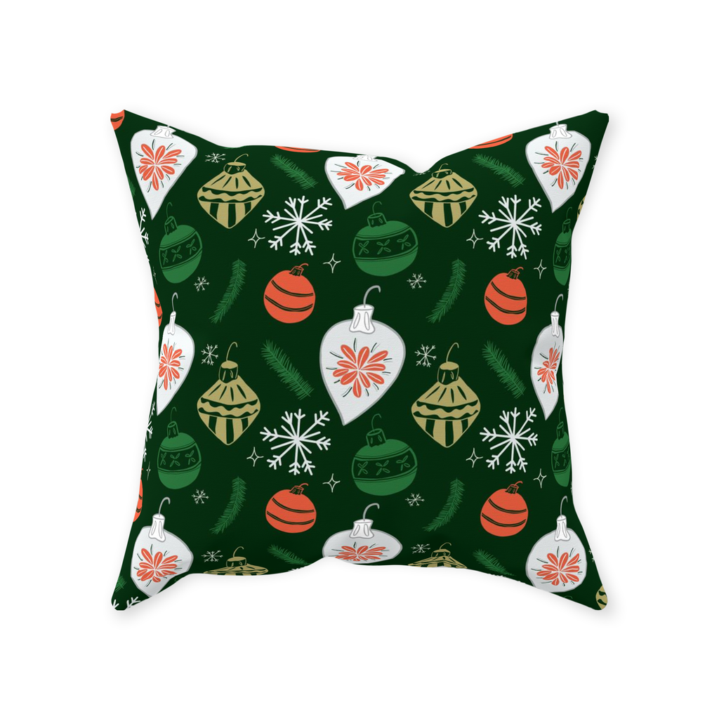 Retro Ornaments Throw Pillow