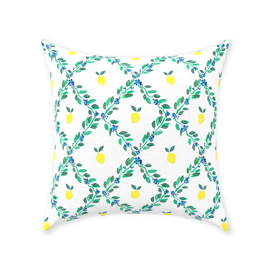 Lemon Trellis Throw Pillow