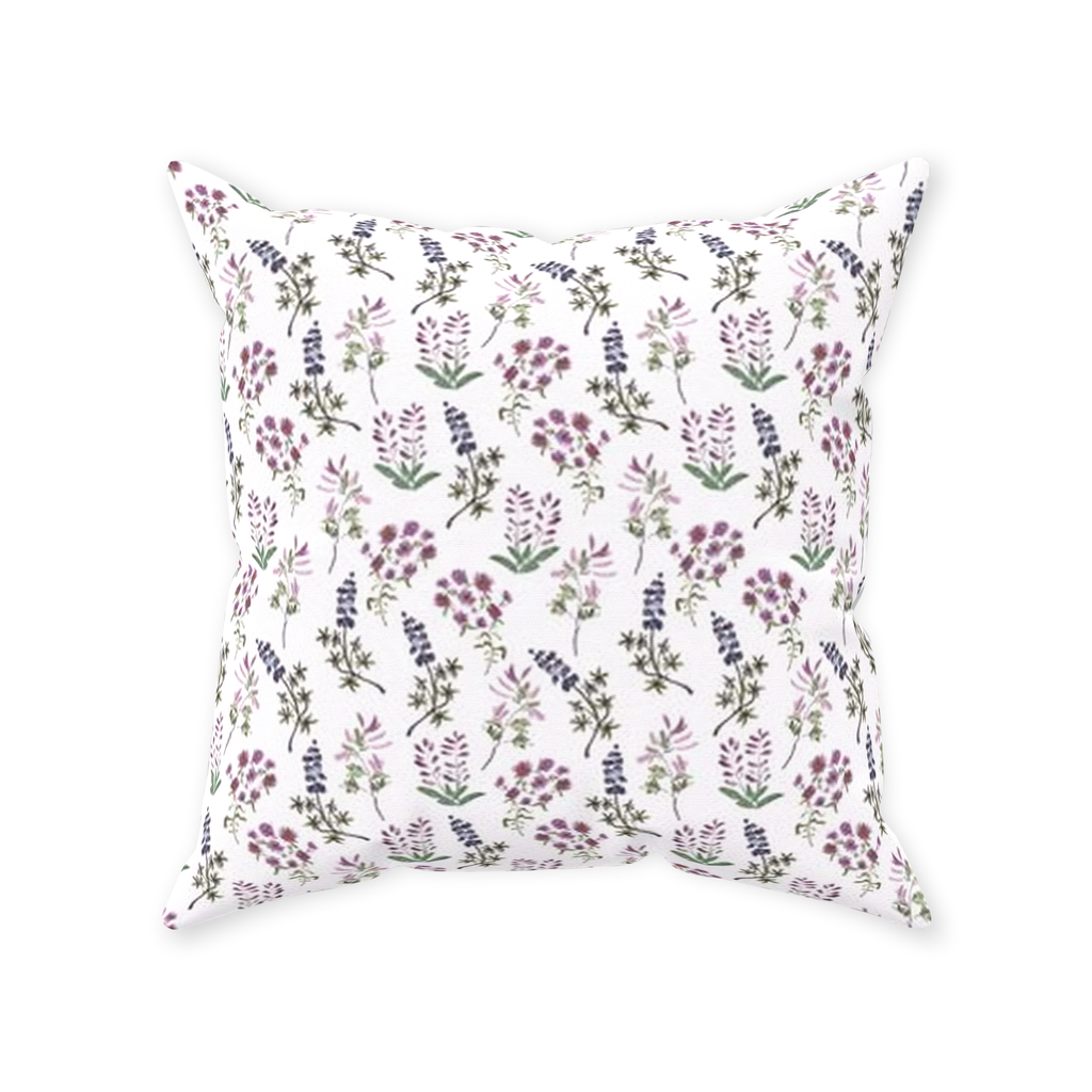 Easy Going Wildflowers Throw Pillow