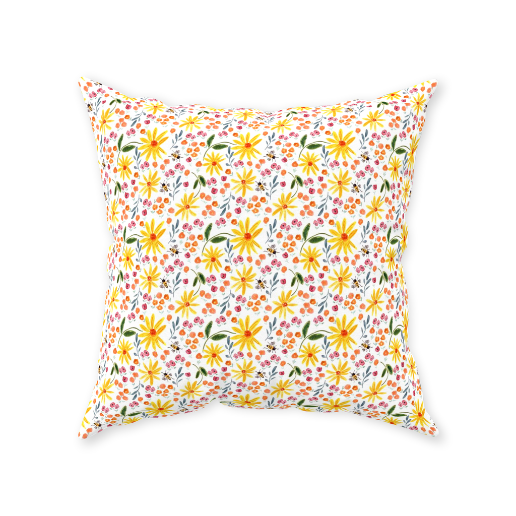 Flower Jubilee Flowers Throw Pillow