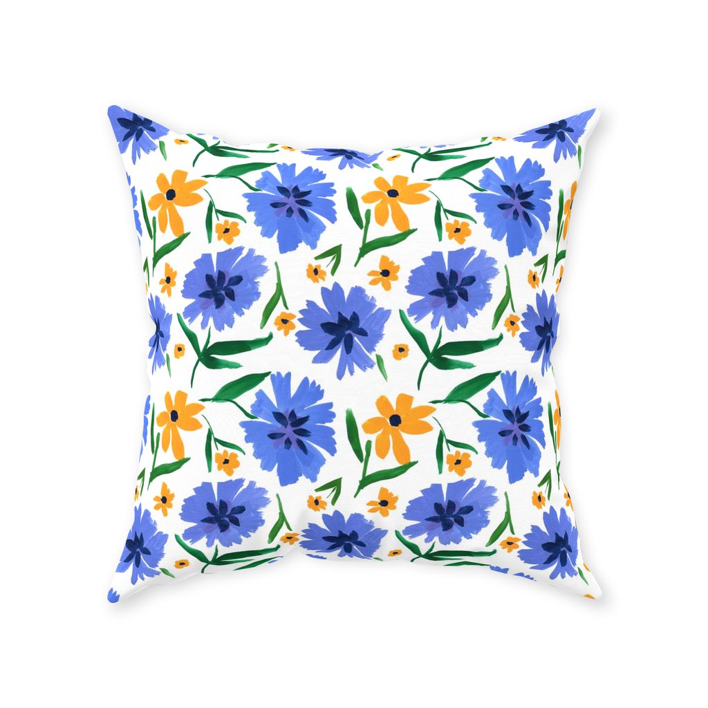 Cornflower Dance Throw Pillow