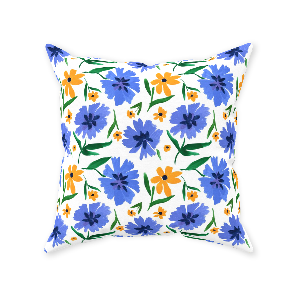 Cornflower Dance Throw Pillow