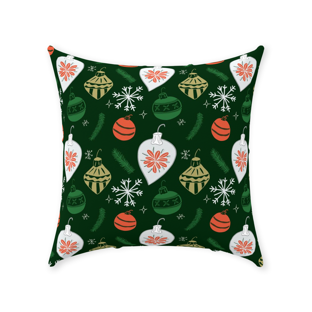 Retro Ornaments Throw Pillow