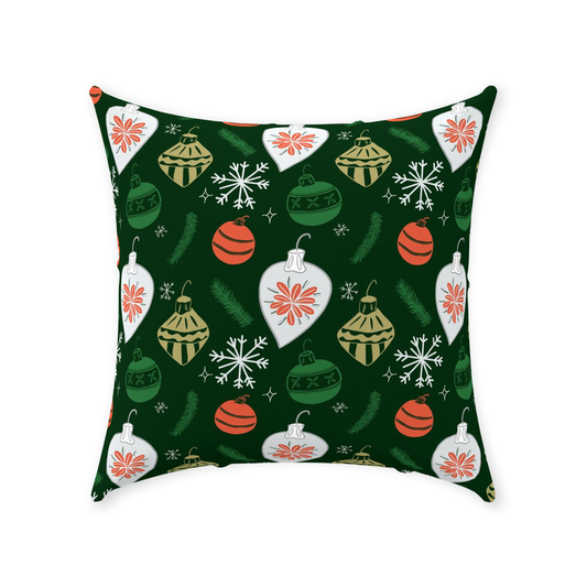 Retro Ornaments Throw Pillow