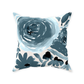 Whimsical Blue Grey Flowers Throw Pillow