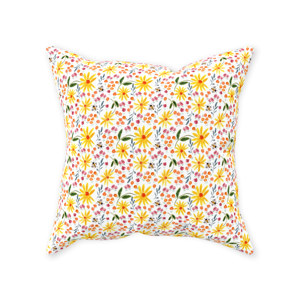 Flower Jubilee Flowers Throw Pillow