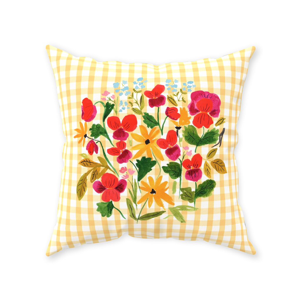 Power to the Pansy Throw Pillow