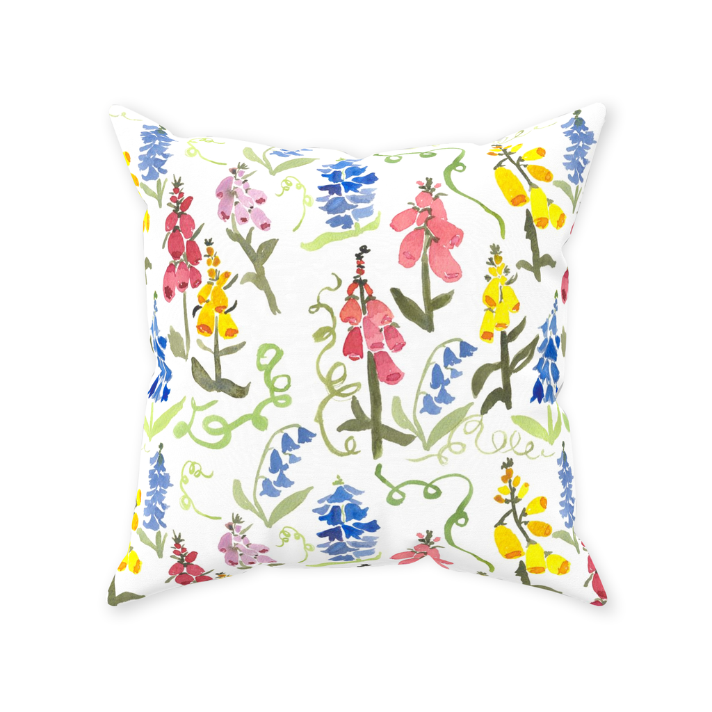 Ring the Bell Flowers Throw Pillow