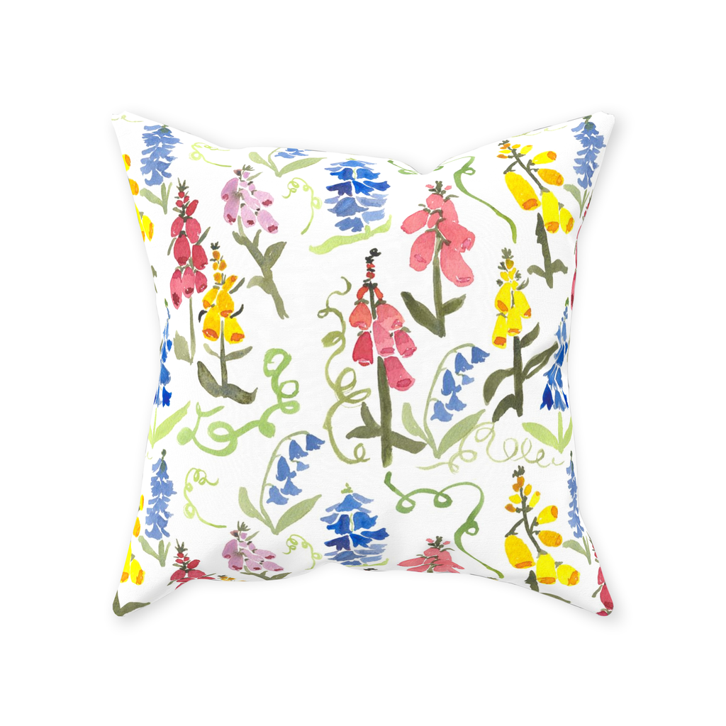 Ring the Bell Flowers Throw Pillow