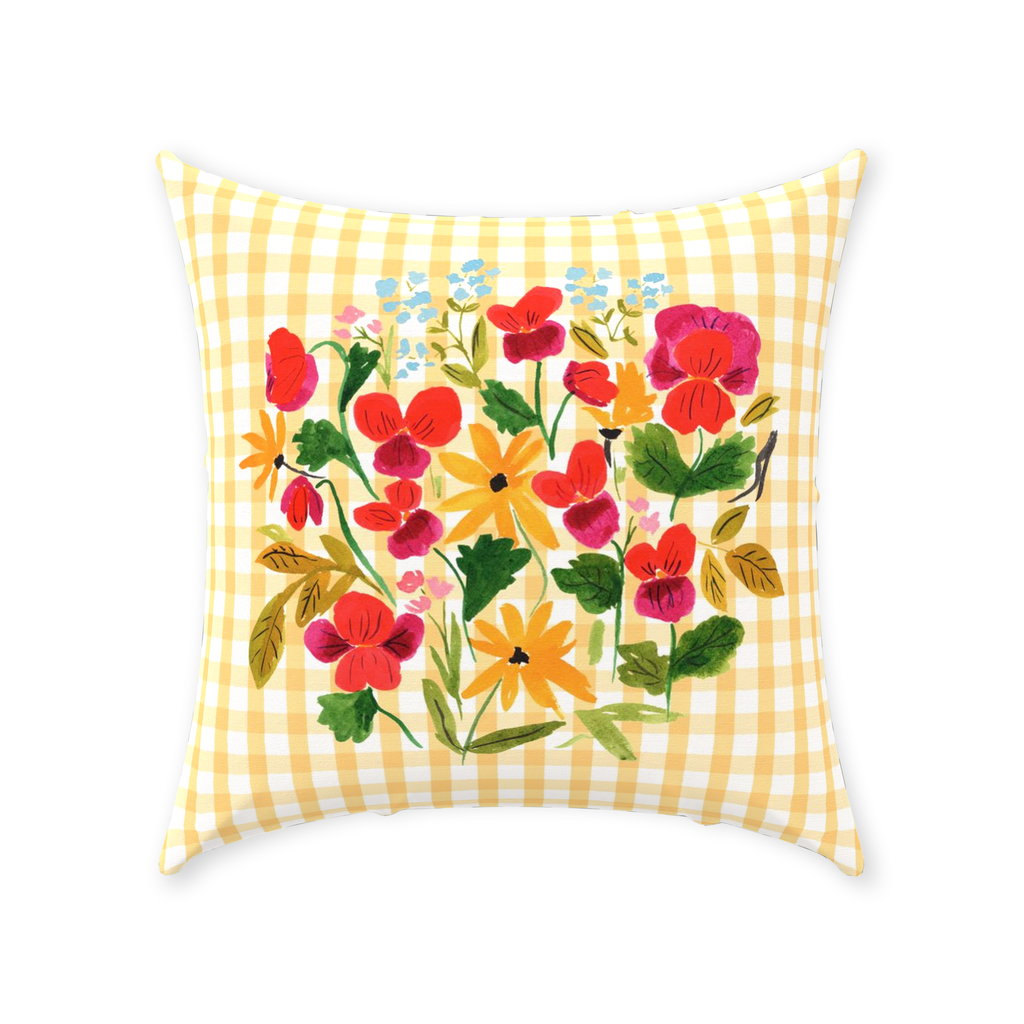 Power to the Pansy Throw Pillow