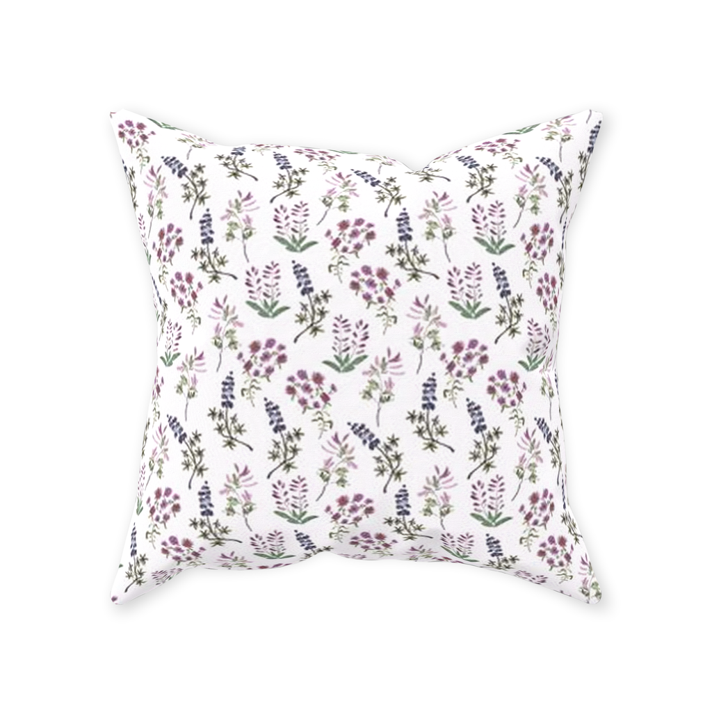 Easy Going Wildflowers Throw Pillow