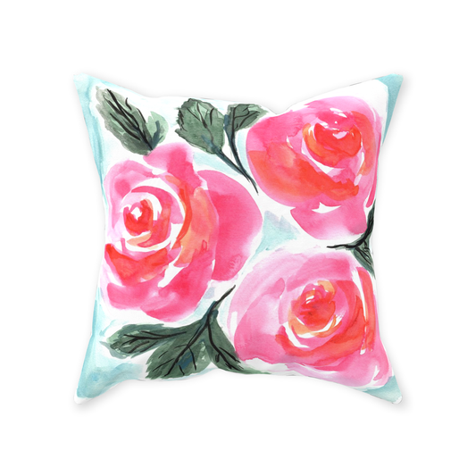 Three Roses Throw Pillow