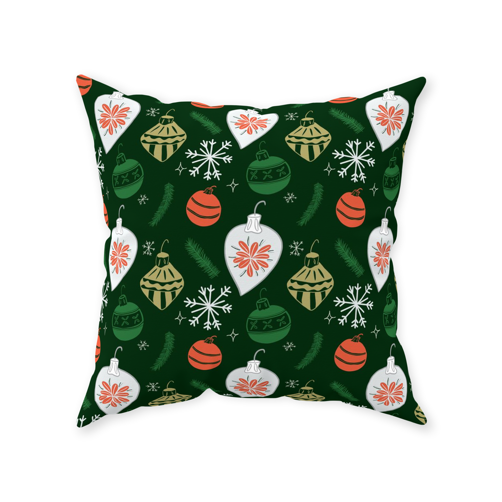 Retro Ornaments Throw Pillow