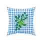 Lime on Blue Gingham Throw Pillow