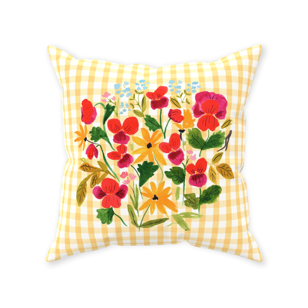 Power to the Pansy Throw Pillow