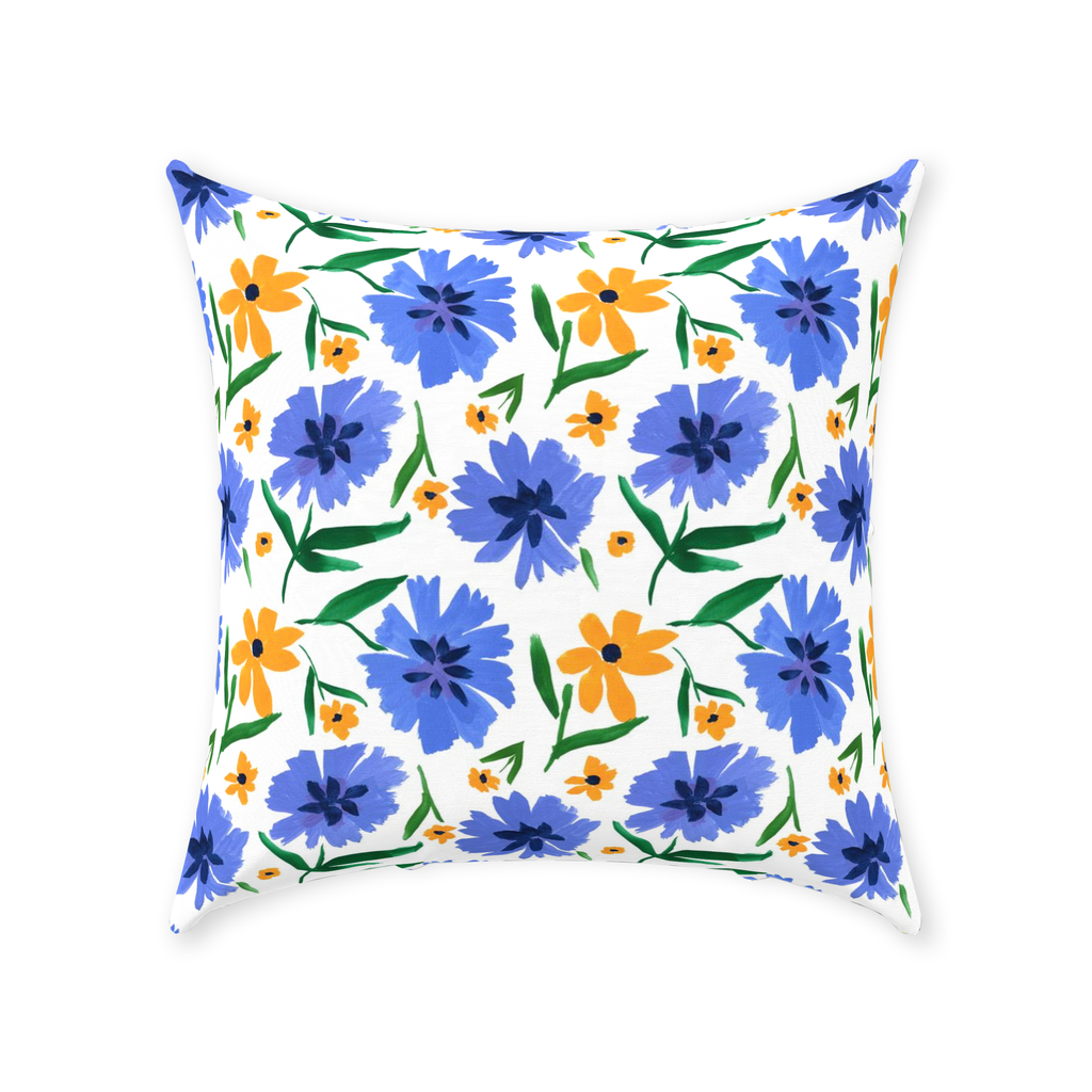 Cornflower Dance Throw Pillow