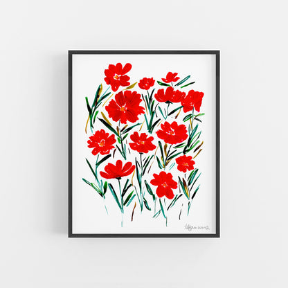 Red Cosmos Art Print