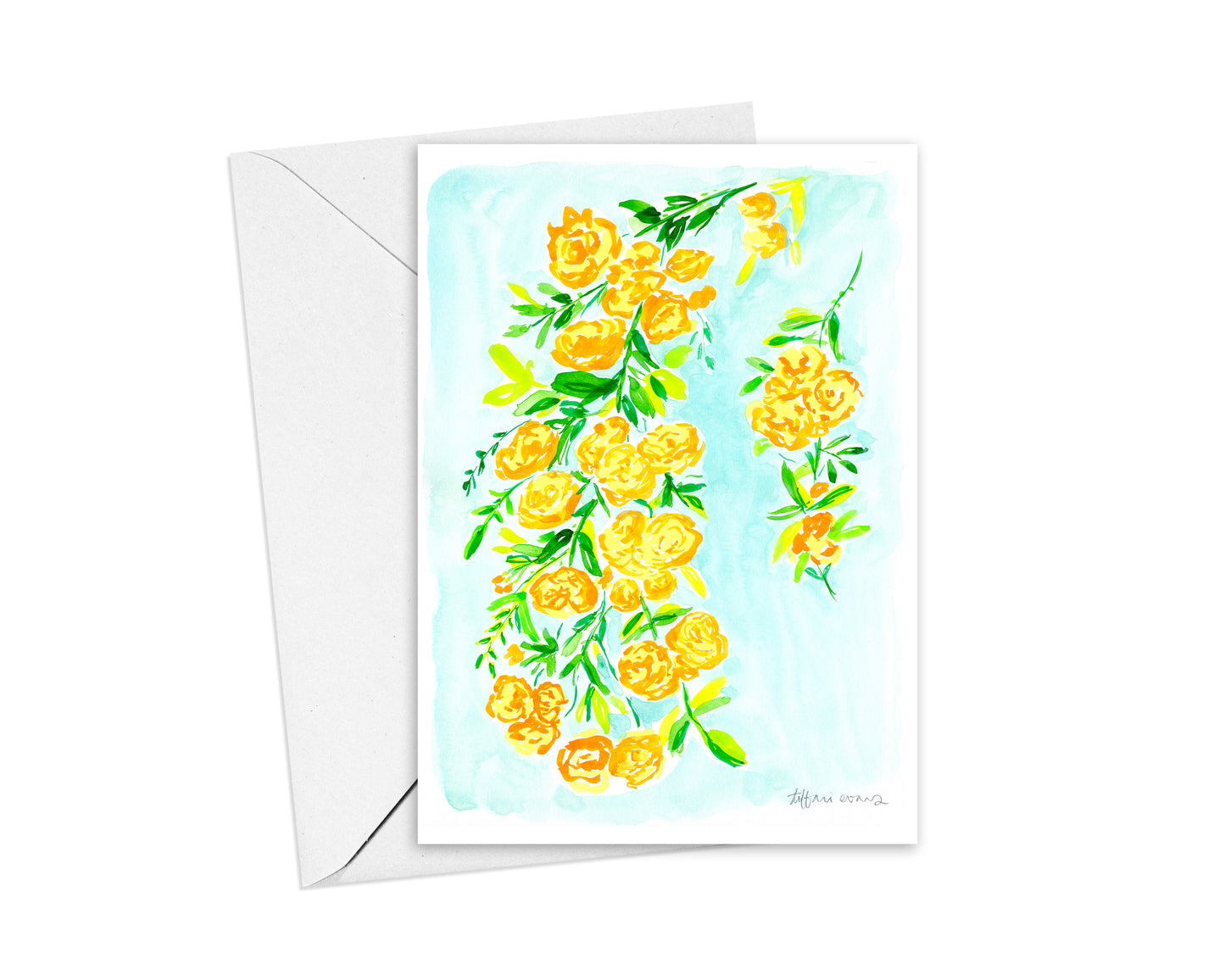Vintage Yellow Flowers Stationery Cards
