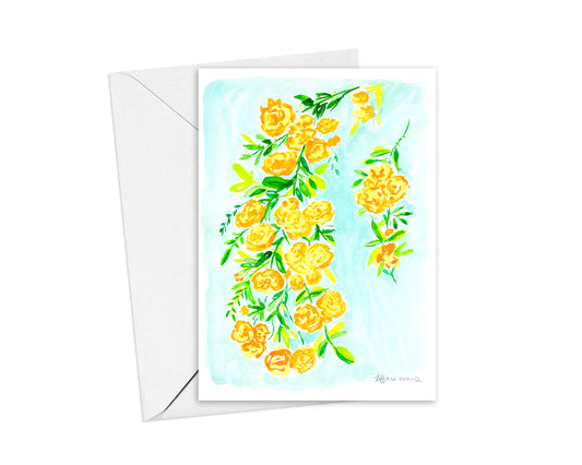 Vintage Yellow Flowers Stationery Cards